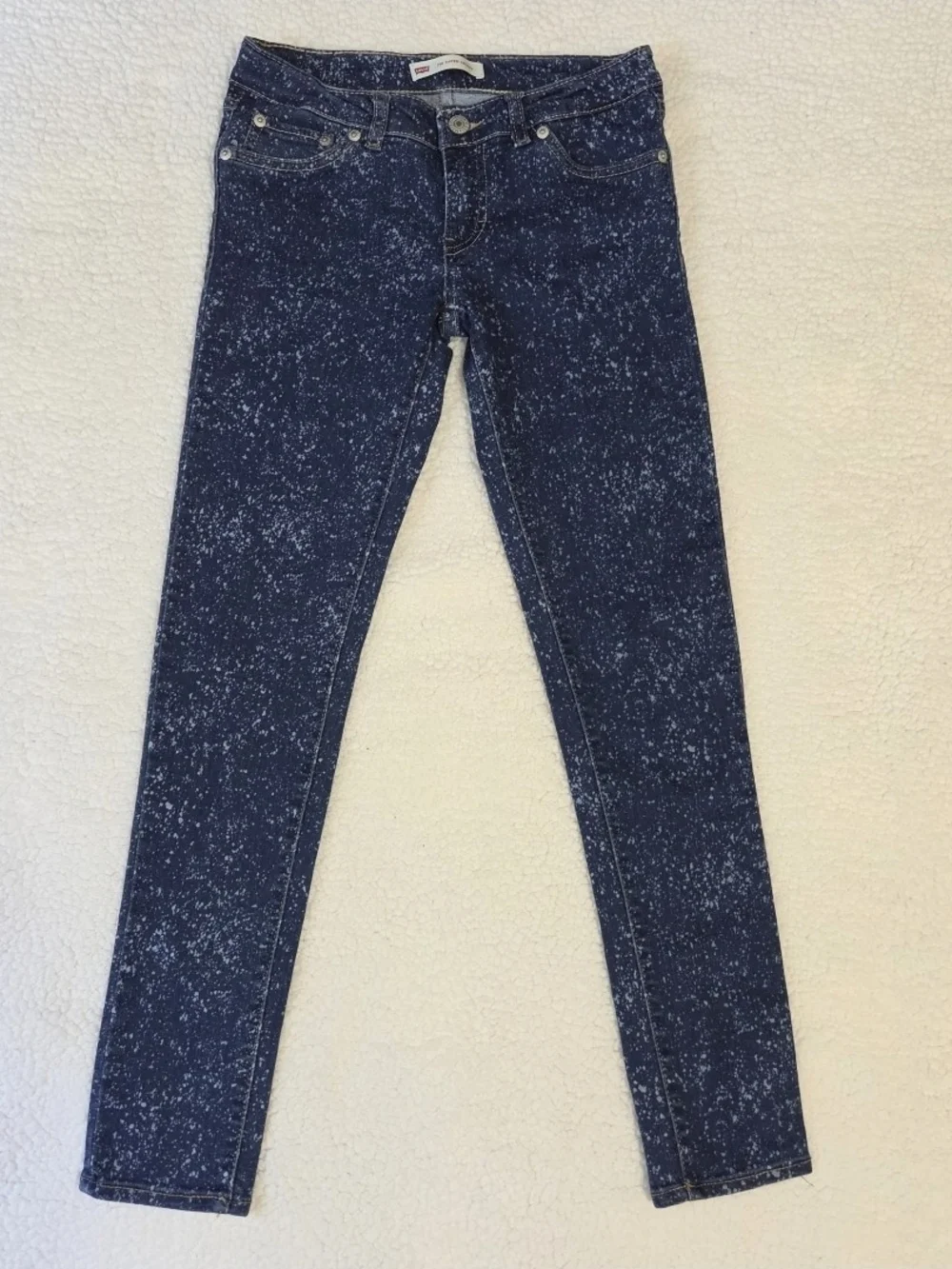 Levis 710 Girls Jeans Super Skinny Spotted Stretchy Adjustable Waist Flecked